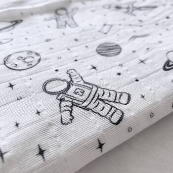 Organic Space Print Baby Muslin Swaddle, 4 of 5