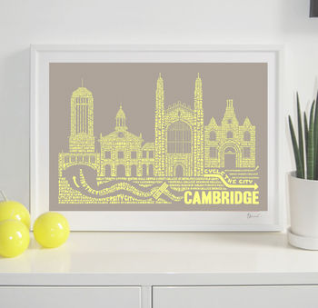 Cambridge Skyline Typography Print Personalised, 8 of 8