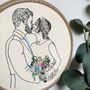 Personalised Hand Embroidered Couples Wedding Portrait, thumbnail 1 of 8