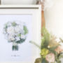 Personalised Bridal Wedding Bouquet Illustrated Print, thumbnail 2 of 7