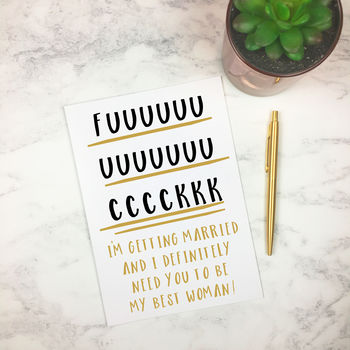 Funny Rude Best Woman Card With Personalised Quote, 3 of 3