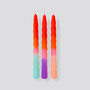 Dip Dye Twisted Candles, Set Of Three 'Orange', thumbnail 1 of 2