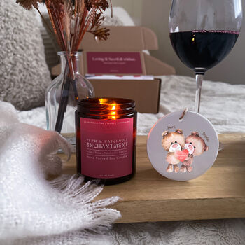 Personalised Couples Valentine's Candle Gift Set, 3 of 7