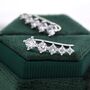 Cz Crystal Crawler Earrings In Sterling Silver, thumbnail 1 of 12