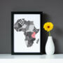Personalised Map Of Africa Print, thumbnail 3 of 7