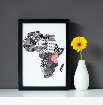 Personalised Map Of Africa Print, 3 of 7