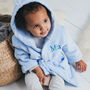 Personalised Soft Baby/Child's Dressing Gown In Blue, thumbnail 4 of 10
