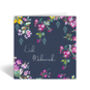 Eid Mubarak Card With Cherry Blossoms In Navy Blue, thumbnail 1 of 3
