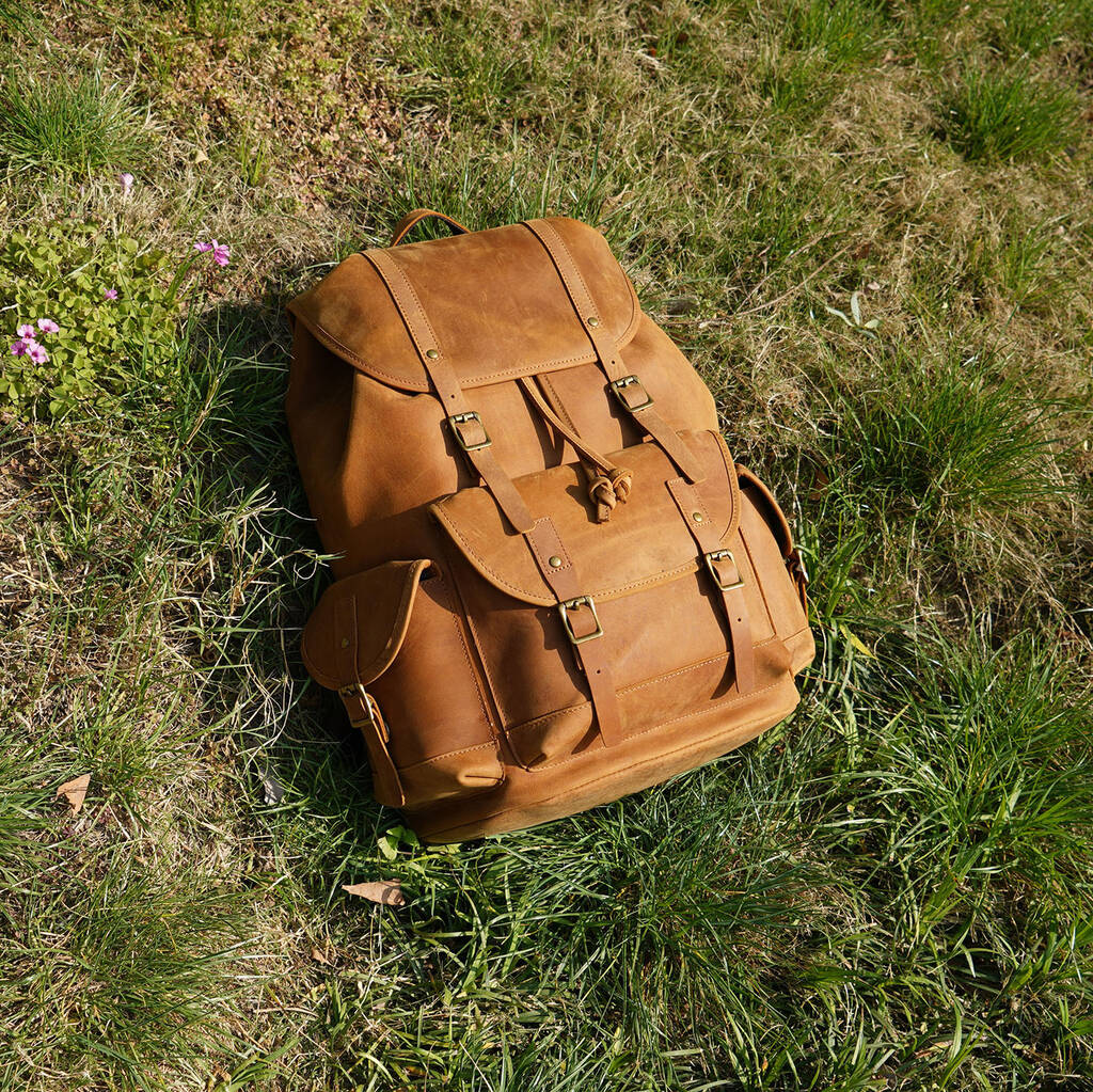 Vintage Look Genuine Leather Backpack By Eazo