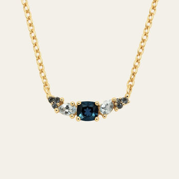 Elegant Topaz Cluster Gold Necklace Zaria, 2 of 3