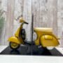 Yellow Scooter Bookends Metal Shelf Decor Moped Gift, thumbnail 5 of 8
