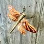 Copper Dragonfly Wall Hanging – Handmade Garden Wall Art – Outdoor Copper Sculpture, thumbnail 2 of 5