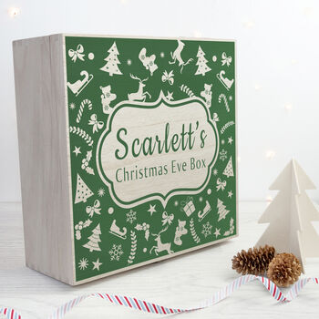 Personalised Christmas Eve Box With Festive Pattern, 5 of 10