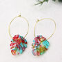 Rainbow Tortoiseshell Leaf Earrings, thumbnail 2 of 7