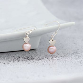 Silver Heart And Pearl Pendant And Drop Earrings Set, 5 of 10