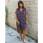 Navy Floral Paisley Print Long Shirt, thumbnail 1 of 4