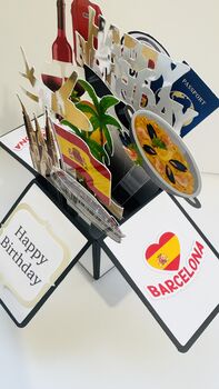 Personalisable Barcelona Themed 3D Greeting/Gift Card, 3 of 7