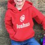 Children's Personalised Rugby Hoodie, thumbnail 2 of 3