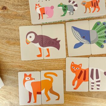 Zoo Animals Puzzle Heads And Tails Game Children's Gift, 3 of 4