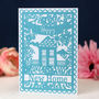 Happy New Home Printed Teal Card A6, thumbnail 2 of 2