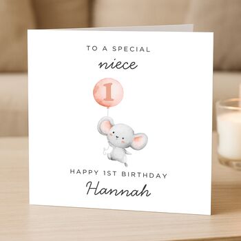 Personalised Niece 1st Birthday Card, 6 of 7