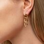 Steel Punk Cuban Link Chain Tassel Dangle Drop Stud Earrings, thumbnail 1 of 7