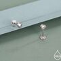 Sterling Silver 4mm Heart 16 G Flat Back Stud Earrings, thumbnail 1 of 11
