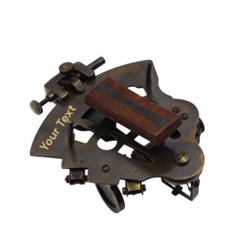 Personalised Gunmetal Sextant With Wooden Box, 2 of 12
