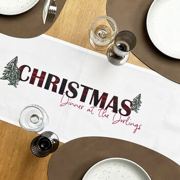 Personalised Tartan Christmas Table Runner, 4 of 6