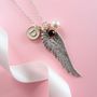 Angel Wing Initial And Birthstone Necklace Gift For Her, thumbnail 1 of 3