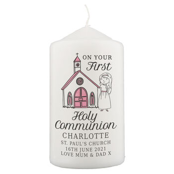 Personalised Girls First Holy Communion Pillar Candle, 4 of 4