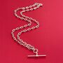 Mira Delicate T Bar Necklace With Chunky Chain, thumbnail 2 of 3