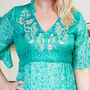 Zaria Silk Print Embroidered Dress 12, thumbnail 2 of 3