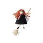 Young Witch Girl On Broomstick Hanging Decoration, thumbnail 3 of 4