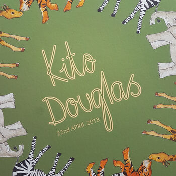 Personalised Safari Animal Kids Name Print, 8 of 9