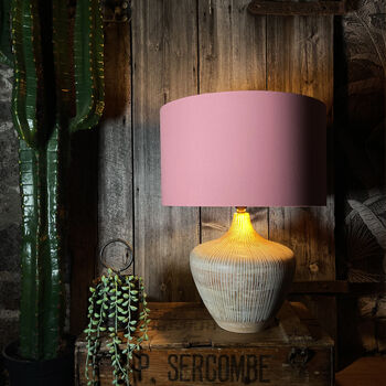 Dirty Pink Lampshade With Copper Or Gold Foil Lining, 5 of 11