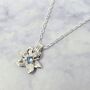 Aquamarine March Daffodil Birthflower Silver Necklace, thumbnail 1 of 4