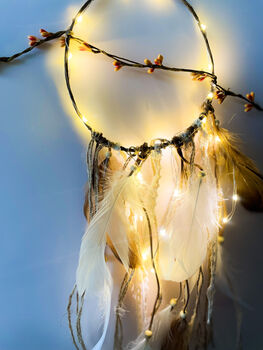 Autumn Tree Stem Boho LED Dream Catcher, 5 of 7