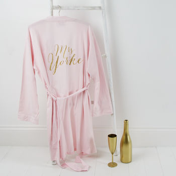 Bride Hen Party Pink Or White Wedding Day Dressing Gown, 3 of 3