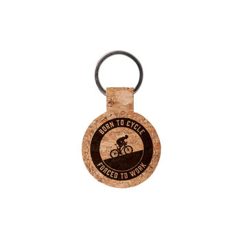 Round Cork Keyring 'Born To Cycle' | Cycling | Keyring | Novelty, 2 of 2
