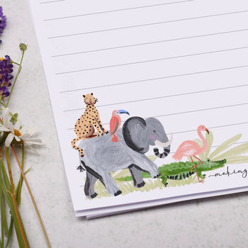 A5 Personalised Letter Writing Paper Safari Animals, 2 of 4