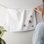 Family Of Bees Personalised Tea Towel, thumbnail 1 of 2