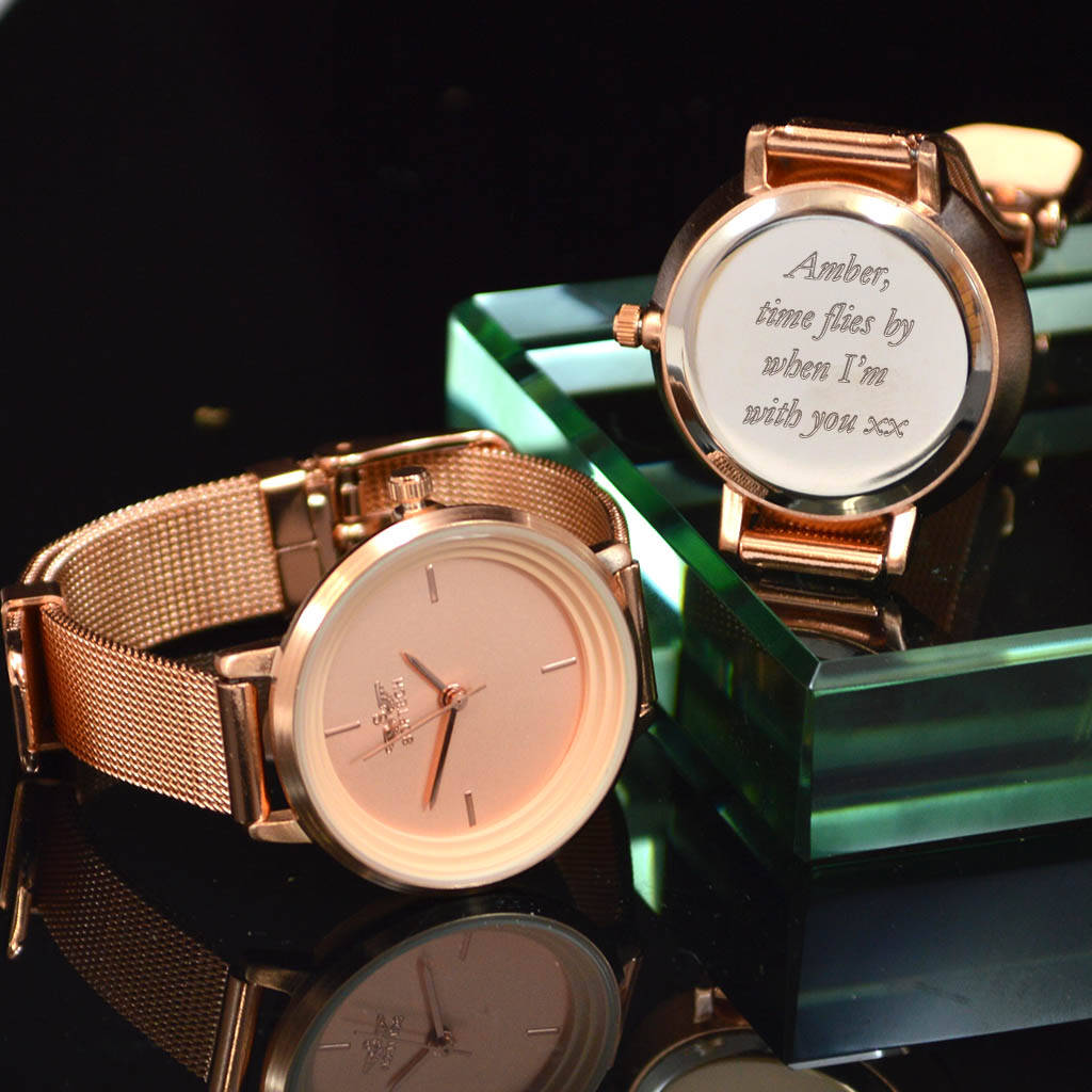 rose gold wrist watch for ladies