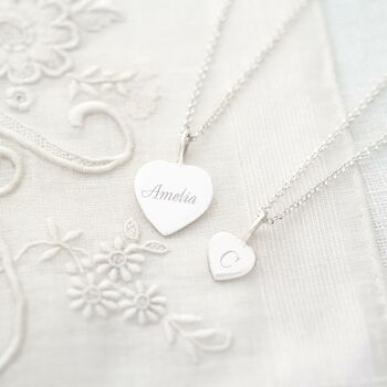 Sterling Silver Sia Personalised Heart Necklace, 2 of 12