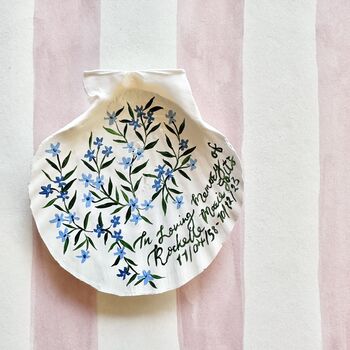 Personalised Hand Painted Floral Sea Shell Trinket Dish, 9 of 10