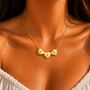 Personalise Multi Hearts Silver Gold Rose Gold Necklace Initials Engraved, thumbnail 2 of 8