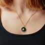 Gold Plated Forest Green Enamel Locket Necklace, thumbnail 1 of 5
