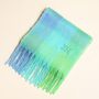 Personalised Green And Blue Check Winter Scarf, thumbnail 1 of 5