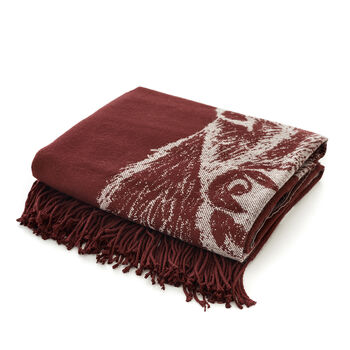 Stag Mulberry Faux Cashmere Throw 140x180, 2 of 5