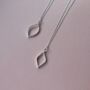 Outline Leaf Necklace In Silver, thumbnail 2 of 4